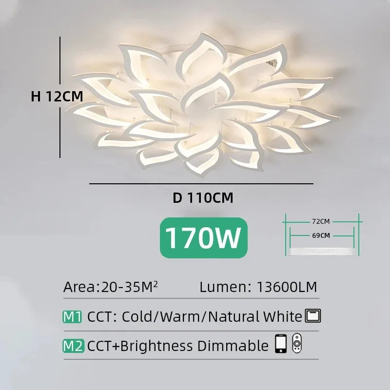 Lampa Sufitowa LED Kwiat Lotosu