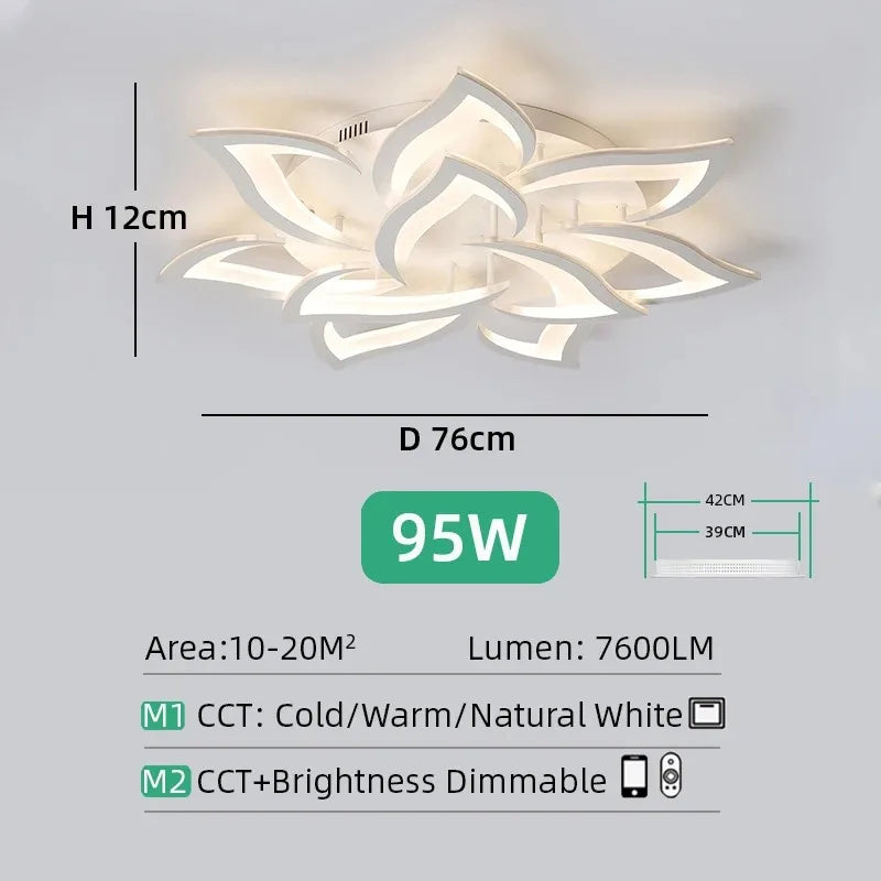 Lampa Sufitowa LED Kwiat Lotosu