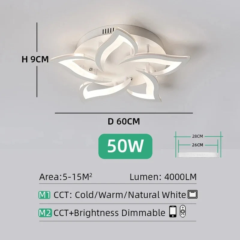 Lampa Sufitowa LED Kwiat Lotosu