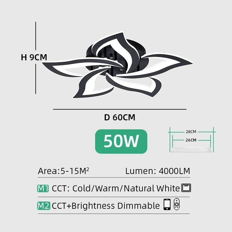 Lampa Sufitowa LED Kwiat Lotosu